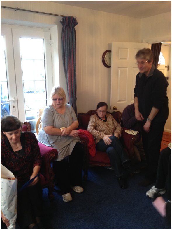 Alan Young, founder of Christian Voices, thanks Caroline Cox, the director.