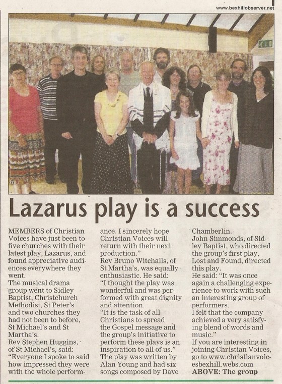 Bexhill Observer - Lazarus - Review - 20100806 Bexhill Observer - Lazarus - Review - 20100806
